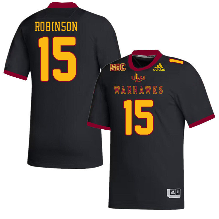 #15 Kristopher Robinson Louisiana-Monroe Warhawks College Football Jerseys Stitched-Black